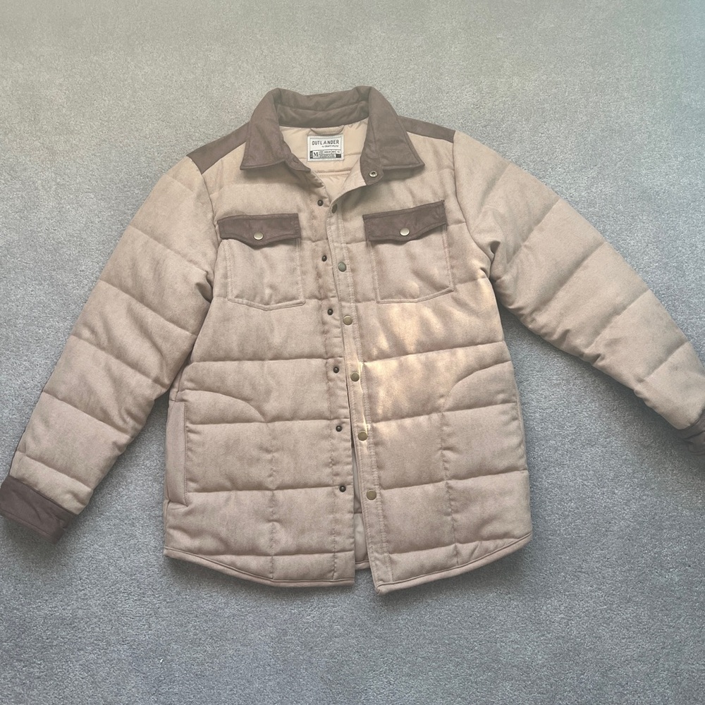 Outlander Quilted Jacket in Brown and Tan